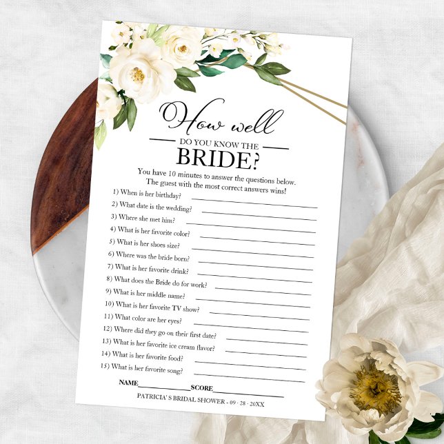Wie gut kennen Sie die Bride Greenery Geometric? Flyer (Von Creator hochgeladen)