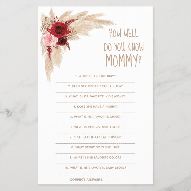 Wie gut kennen Sie die Mama Baby Showcard? Flyer (Vorne)