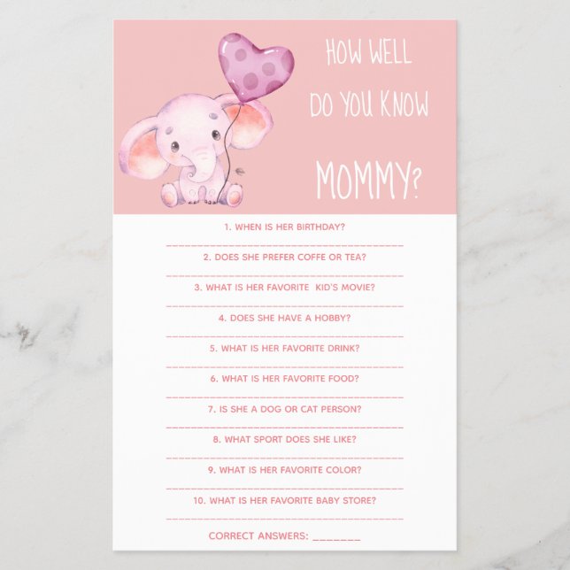 Wie gut kennen Sie die Mama Baby Showcard? Flyer (Vorne)