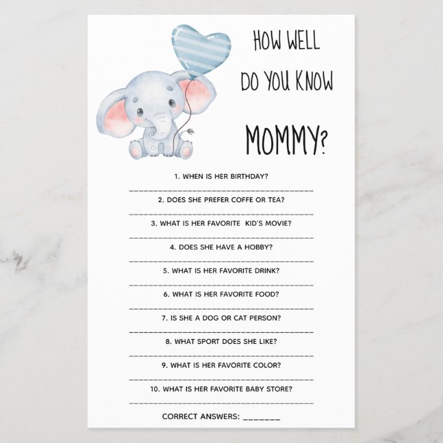 Wie gut kennen Sie die Mama Baby Showcard? Flyer (Vorne)