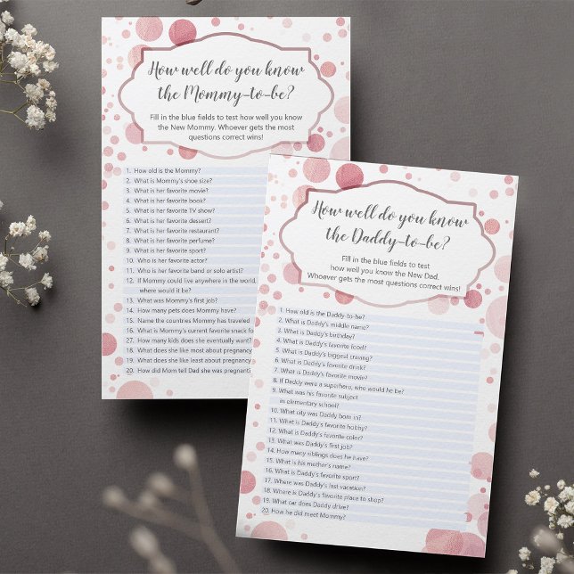 Wie gut kennen Sie Mommy und Daddy, zweiseitig (Von Creator hochgeladen)