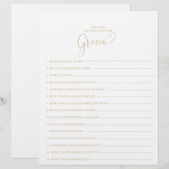 Wie gut kennst du das Game "Groom Brautparty"? (Vorne/Hinten)