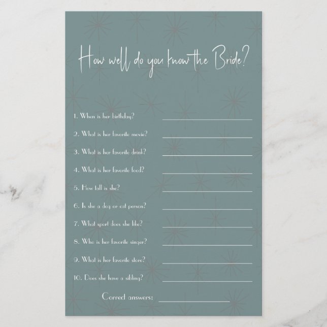 Wie gut kennst du die Braut? Showspiel-Flyer Flyer (Vorne)