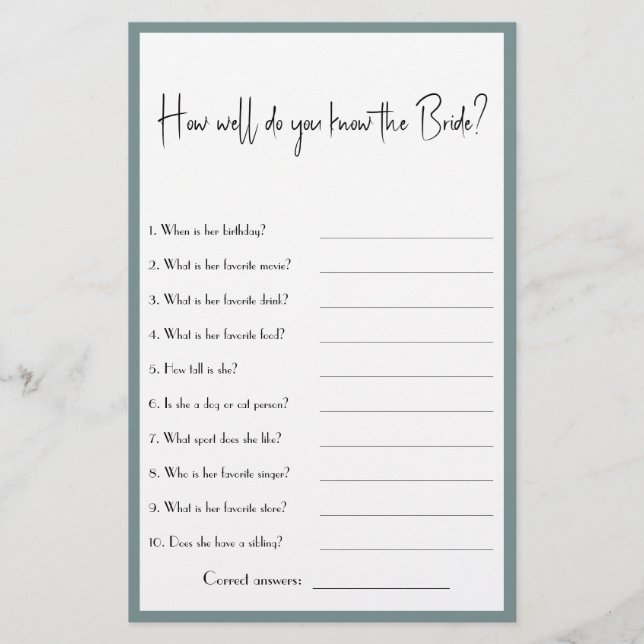 Wie gut kennst du die Braut? Showspiel-Flyer Flyer (Vorne)