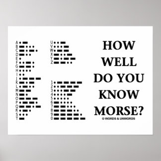 Wie gut weißt du Morse? (Intl Morse Code) Poster