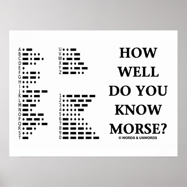 Wie gut weißt du Morse? (Intl Morse Code) Poster (Vorne)