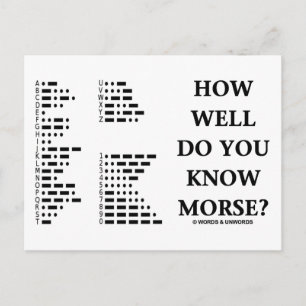 Wie gut weißt du Morse? (Intl Morse Code) Postkarte