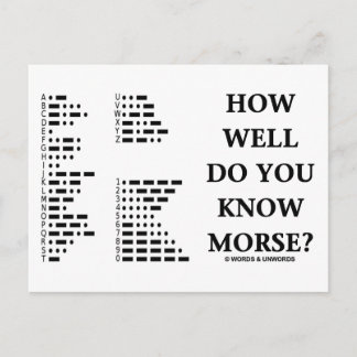 Wie gut weißt du Morse? (Intl Morse Code) Postkarte