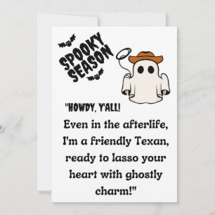 "Wie heiß! Texas Cowboy Ghost Halloween Feiertagskarte