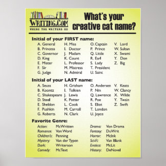 Wie heißt deine Creative Cat? Poster