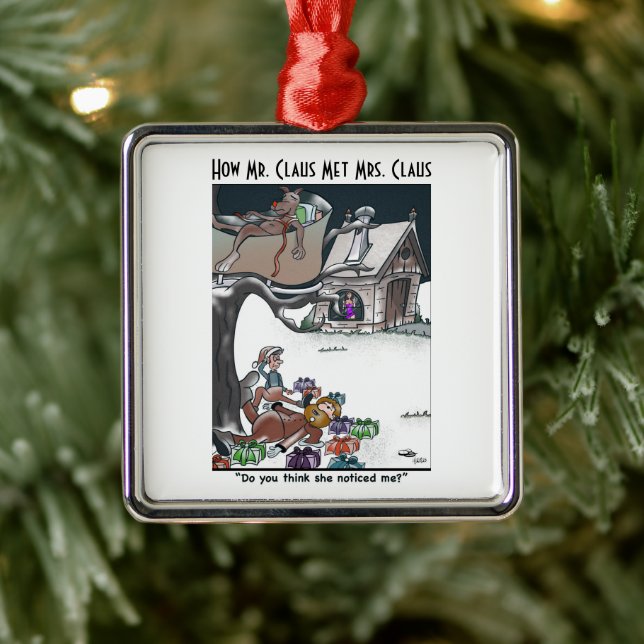 Wie Herr & Mrs Claus Met Keramik Square Ornament (Baum)
