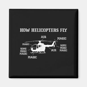 Wie Hubschrauber fliegen Funny Helicopter Pilot Magnet