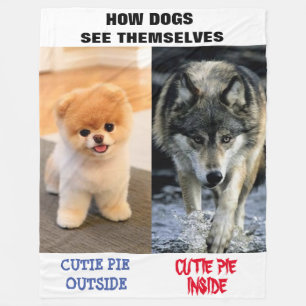 WIE HUNDE SICH SELBST SEHEN FLEECEDECKE
