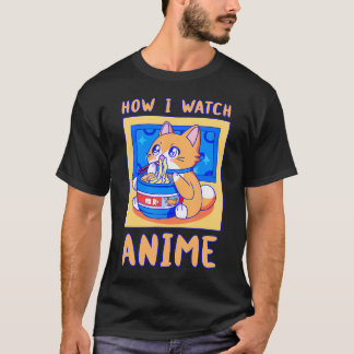 Wie ich Anime sehe, ist eine Kawaii Katze mit Rame T-Shirt