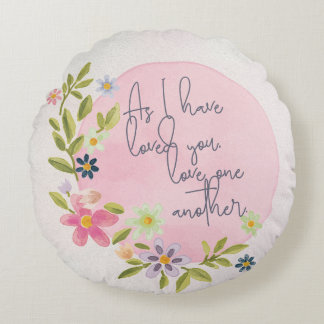 "Wie ich dich geliebt habe" florales inspirierende Rundes Kissen