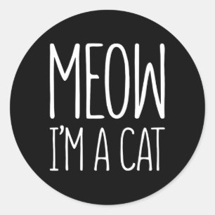 Wie ich ein Cat Halloween Cat Costume Shirt bin Runder Aufkleber