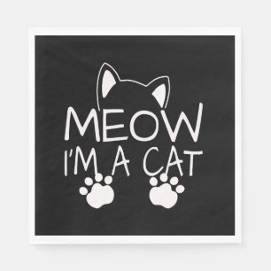 Wie ich eine Katze Katze Kitten Black Cat Lover bi Serviette