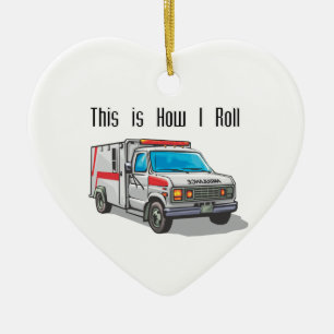 Wie ich Rettungswagen fahre Keramik Ornament