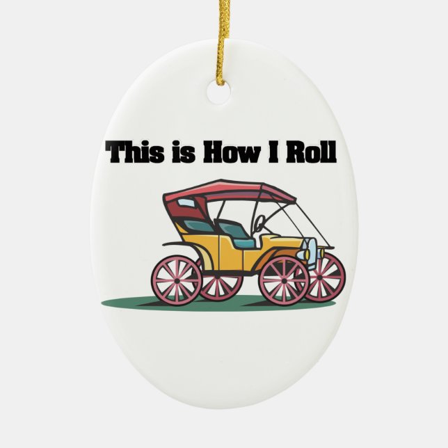 Wie ich Roll (altmodische Buggy/Auto) Keramikornament (Vorne)
