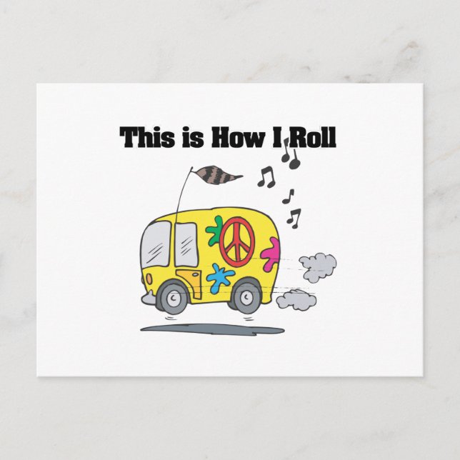 Wie ich Roll (Hippie Van) Postkarte (Vorderseite)