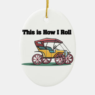 Wie ich rolle (Altertümlicher Wagen/Auto) Keramikornament