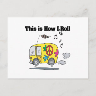 Wie ich rolle (Hippie Van) Postkarte