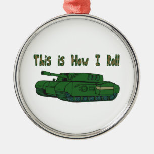 Wie ich rolle (Militärpanzer) Silbernes Ornament