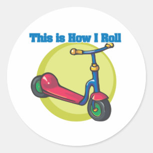 Wie ich rolle (Scooter) Runder Aufkleber