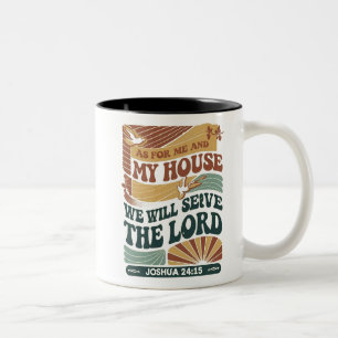 Wie ich und mein Haus" Bibelverse-Design Zweifarbige Tasse