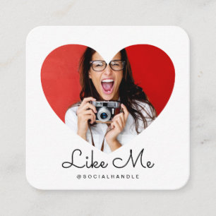 Wie ich White Foto Heart Frame Girly Social Media Quadratische Visitenkarte