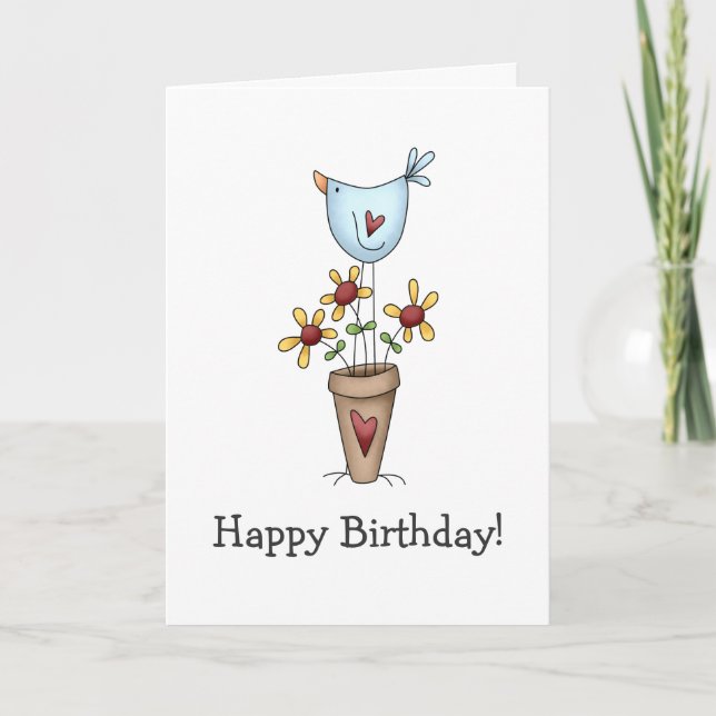 Wie Ihren Garten tut, wachsen Sie · Vogel u. Karte (Vorderseite)