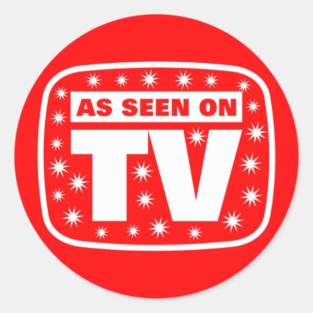 Wie im Fernsehen gesehen - CH 2 mit Schneestern Runder Aufkleber (Vorderseite)