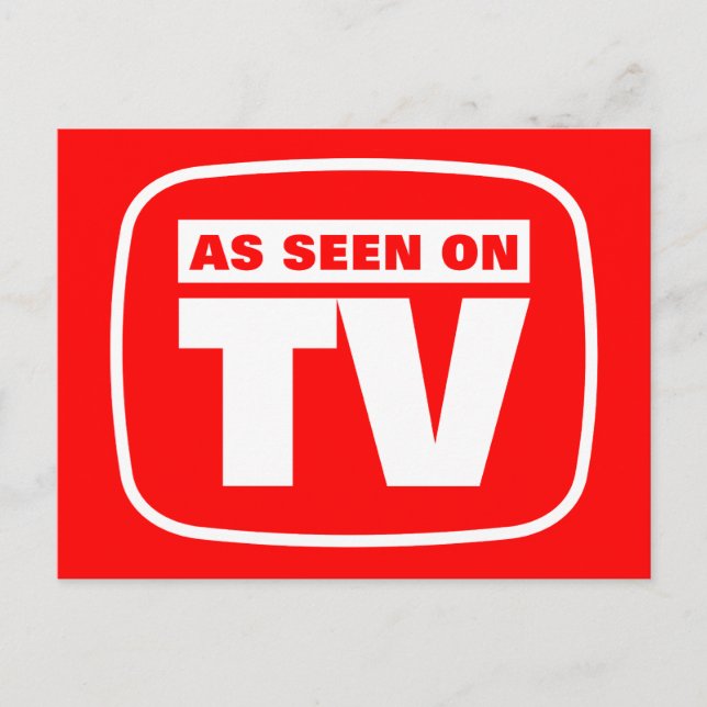 Wie im Fernsehen gesehen Postkarte (Vorderseite)