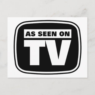 Wie im Fernsehen gesehen - Schwarz und Weiß Postkarte
