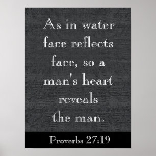 Wie im Wasser - Sprichwörter 27:19 - Kunstdruck Poster