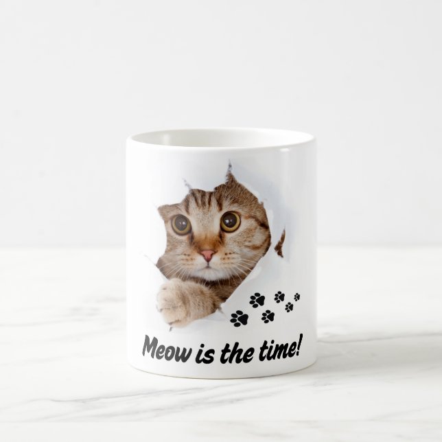 Wie ist die Zeit - Niedliche Katze Kaffeetasse (Mittel)