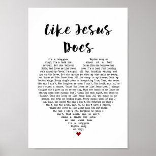 Wie Jesus macht Herz Song Lyric Wall Art Print Poster