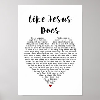 Wie Jesus macht Herz Song Lyric Wall Art Print Poster