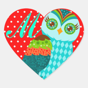 Wie jetzt Blue Owl - Custom Monogram Heft Stickers