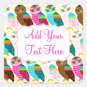 Wie jetzt kleine Eule? Quadratischer Aufkleber