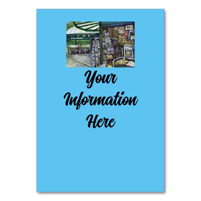 Wie kann ein Bild unfantasievoll sein? Tischnummer (Vorderseite)