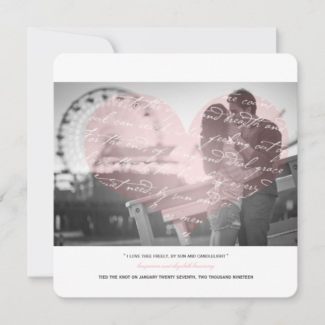 Wie kann ich das Gedicht Hochzeit Foto Ankündigung (Vorderseite)