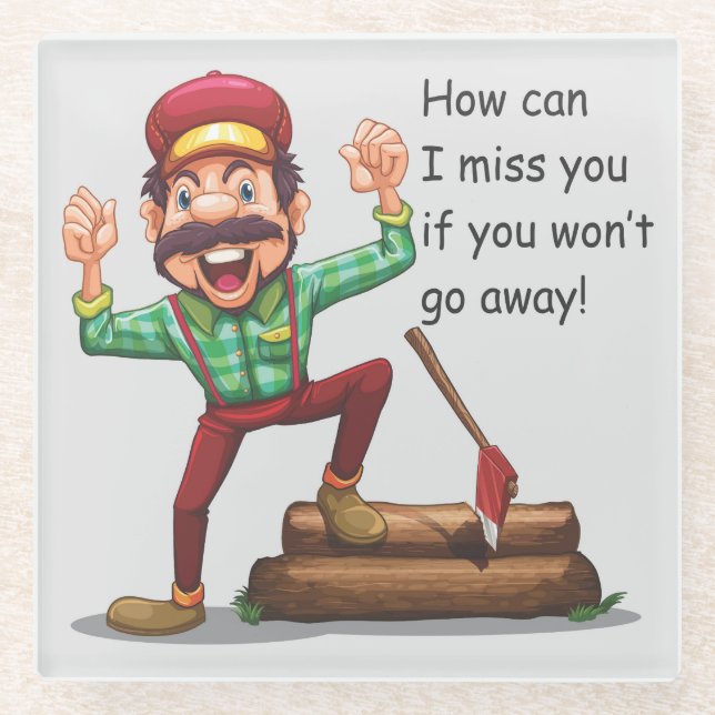 Wie kann ich dich vermissen, wenn du nicht weg geh glasuntersetzer (Vorderseite)