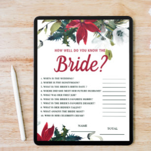 Wie kann man Bride Poinsettia Brautparty Game kenn Einladung