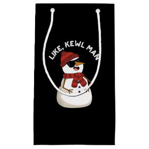 Wie Kewl Man Funny Cool Snowman Puff Dark BG Kleine Geschenktüte