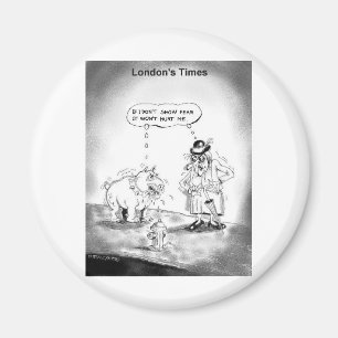 Wie kümmern Sie einen großen Hund lustigen Cartoon Magnet