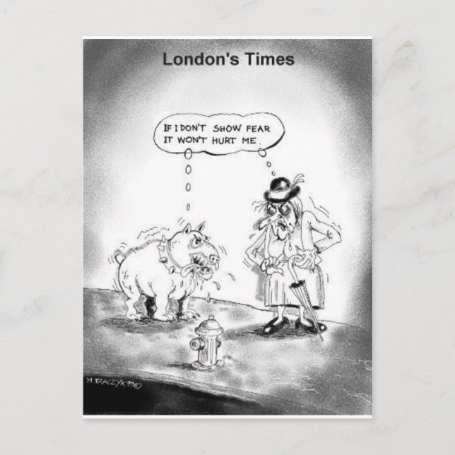 Wie kümmern Sie einen großen Hund lustigen Cartoon Postkarte (Vorderseite)