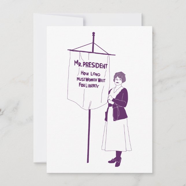Wie lange müssen Frauen auf Freiheit warten? Mitteilungskarte (Vorderseite)
