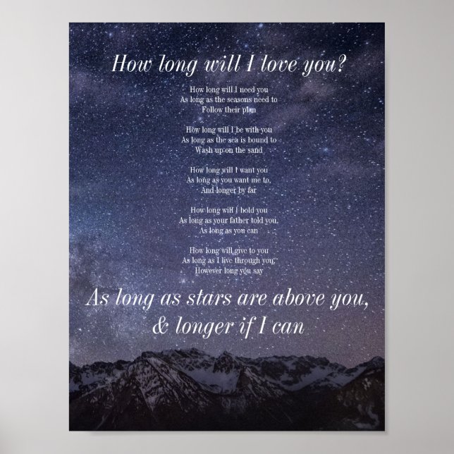 Wie lange werde ich dich Liebe geben? Poster (Vorne)