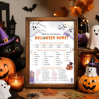Wie lautet Ihr gruseliger Halloween-Name? Partyspi Einladung